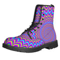 Dizzy Spiral Moving Optical Illusion Lace-Up Boots