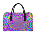 Dizzy Spiral Moving Optical Illusion Leather Duffel Bag