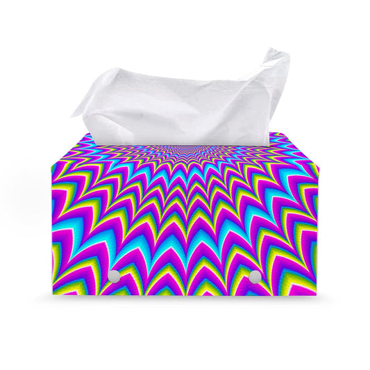 Dizzy Spiral Moving Optical Illusion Leather Tissue Box Cover