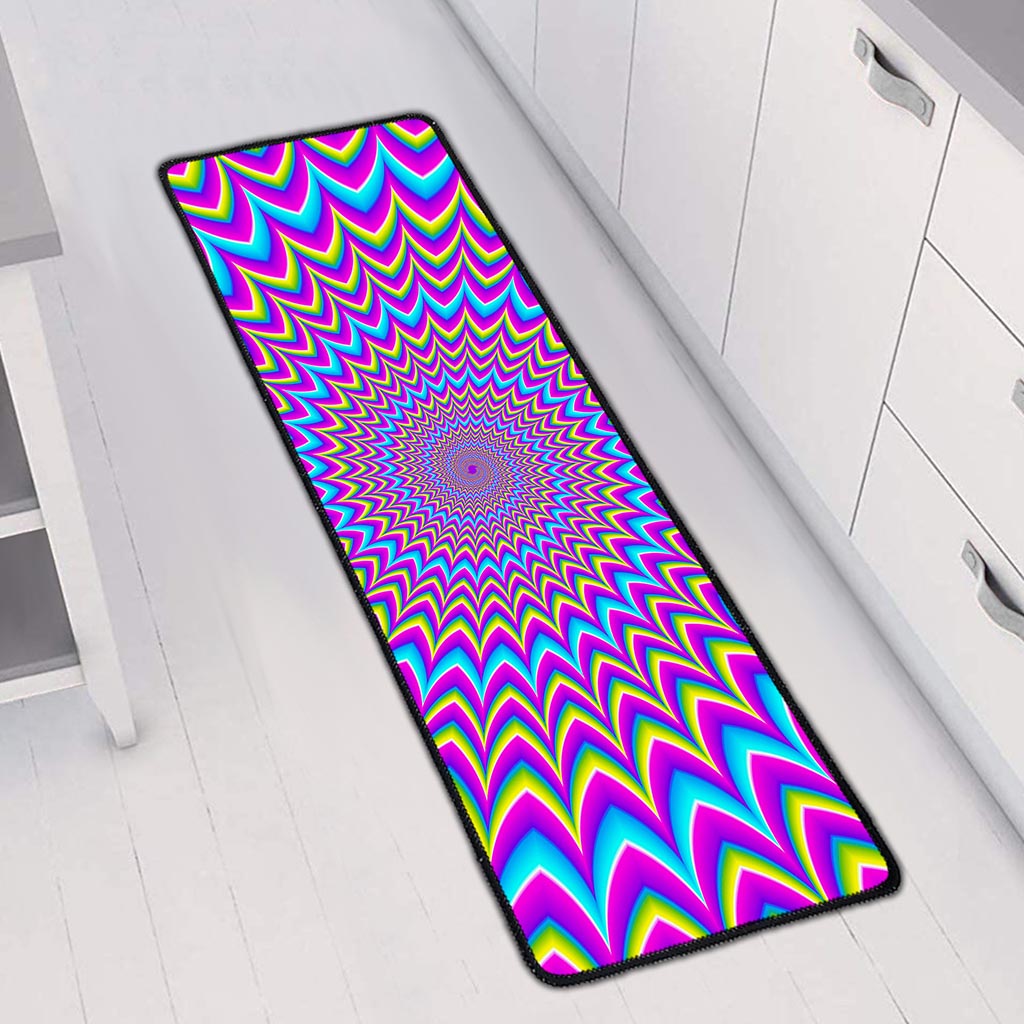 Dizzy Spiral Moving Optical Illusion Long Kitchen Mat