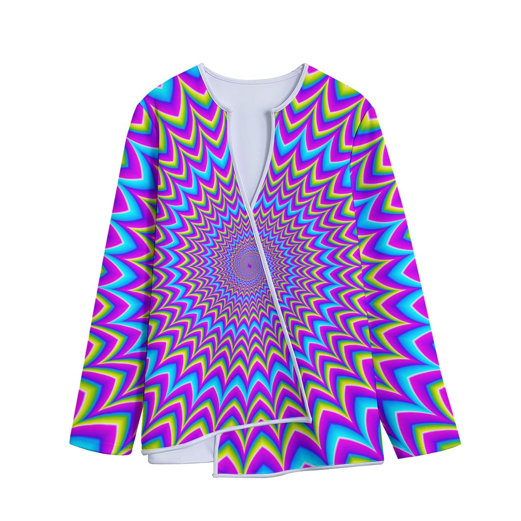 Dizzy Spiral Moving Optical Illusion Long Sleeve Short Coat