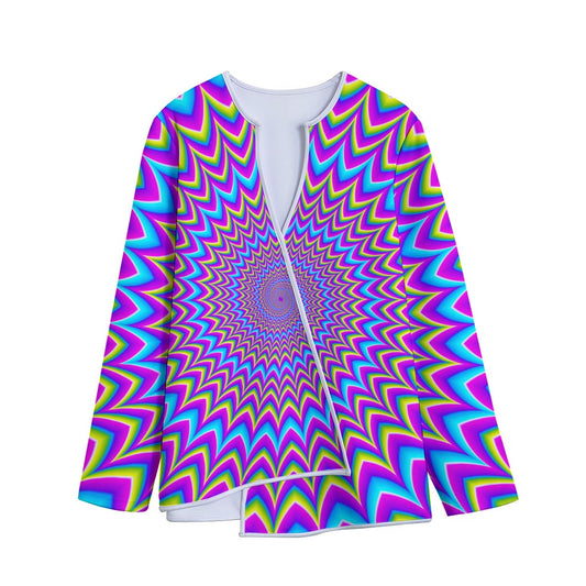Dizzy Spiral Moving Optical Illusion Long Sleeve Short Coat