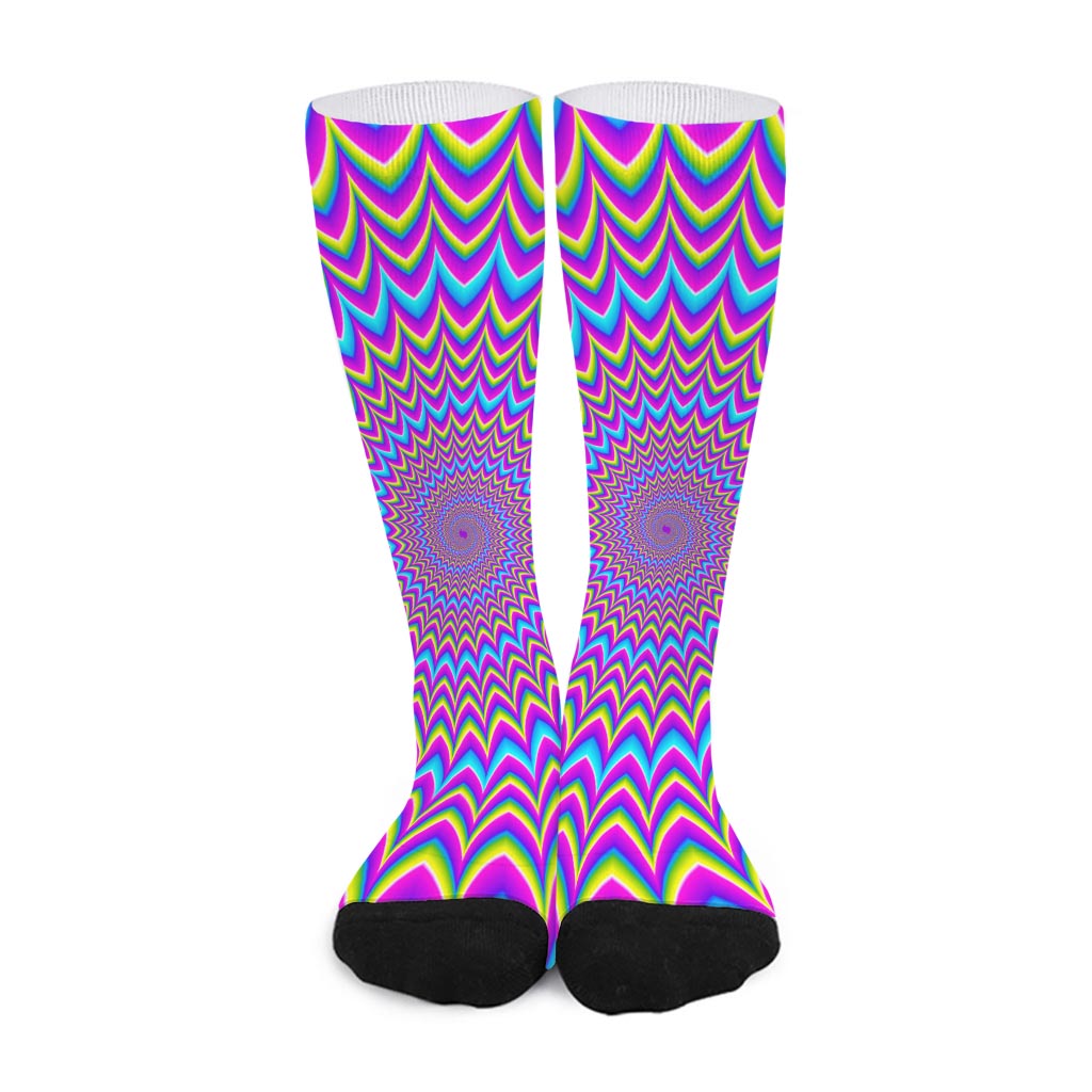 Dizzy Spiral Moving Optical Illusion Long Socks