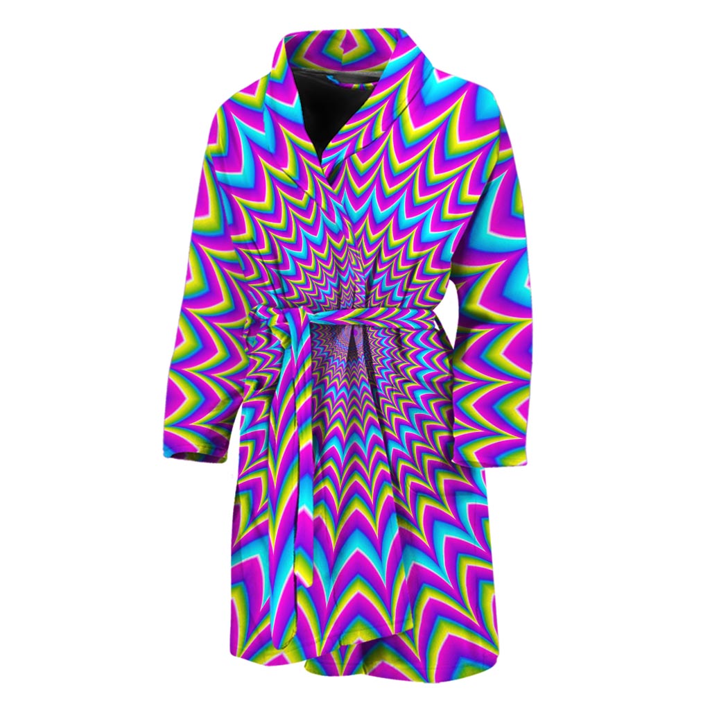 Dizzy Spiral Moving Optical Illusion Men's Bathrobe