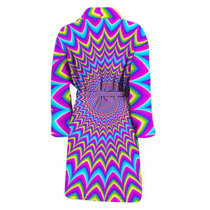 Dizzy Spiral Moving Optical Illusion Men's Bathrobe