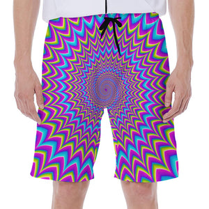 Dizzy Spiral Moving Optical Illusion Men's Beach Shorts