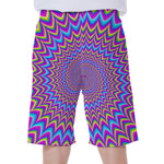 Dizzy Spiral Moving Optical Illusion Men's Beach Shorts