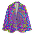 Dizzy Spiral Moving Optical Illusion Men's Cotton Blazer