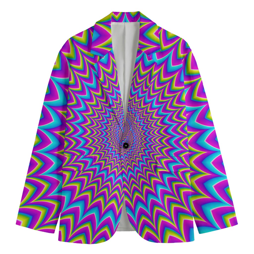 Dizzy Spiral Moving Optical Illusion Men's Cotton Blazer