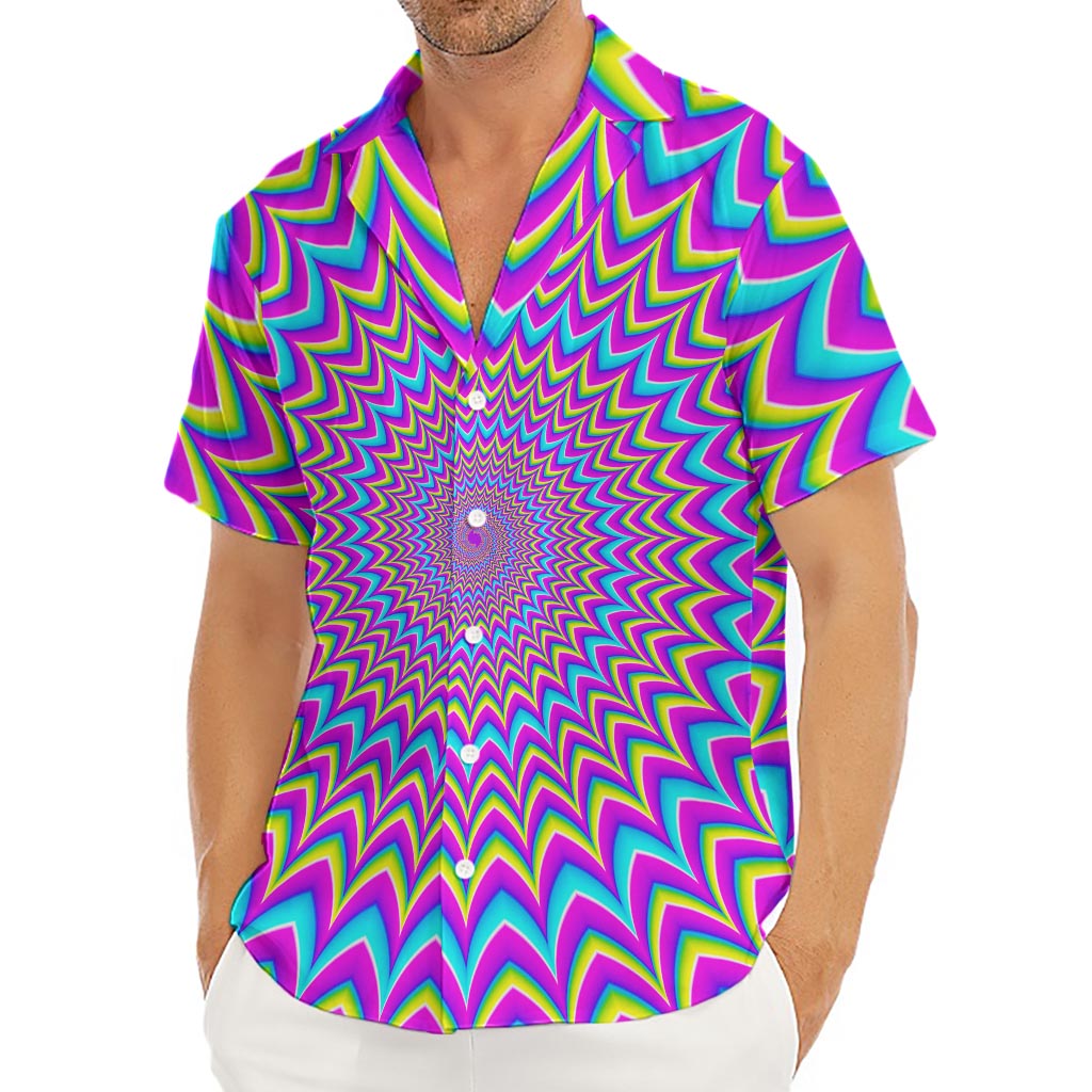 Dizzy Spiral Moving Optical Illusion Men's Deep V-Neck Shirt