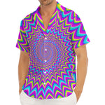 Dizzy Spiral Moving Optical Illusion Men's Deep V-Neck Shirt