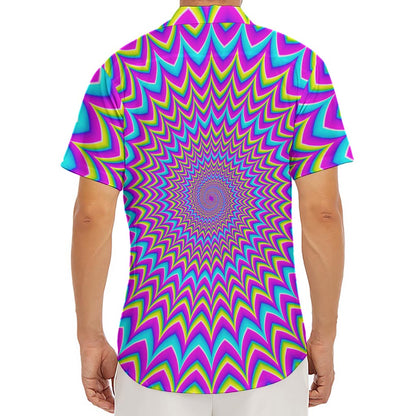 Dizzy Spiral Moving Optical Illusion Men's Deep V-Neck Shirt