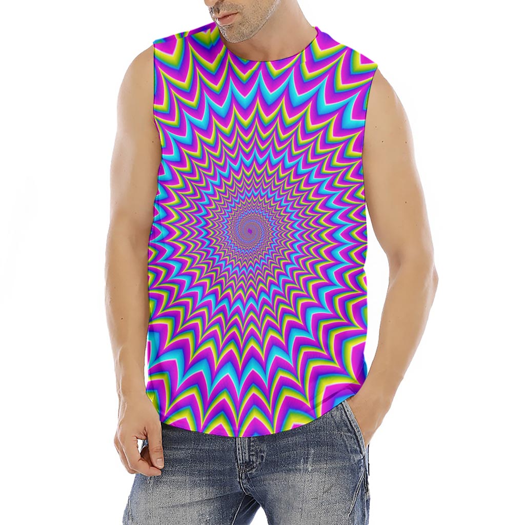 Dizzy Spiral Moving Optical Illusion Men's Fitness Tank Top