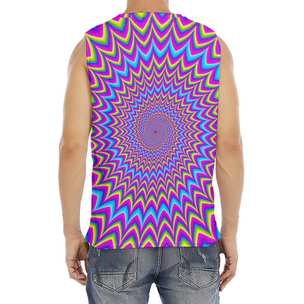 Dizzy Spiral Moving Optical Illusion Men's Fitness Tank Top