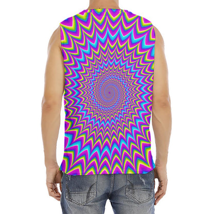 Dizzy Spiral Moving Optical Illusion Men's Fitness Tank Top