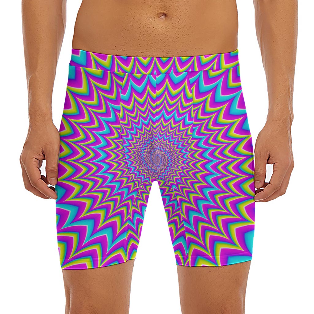 Dizzy Spiral Moving Optical Illusion Men's Long Boxer Briefs