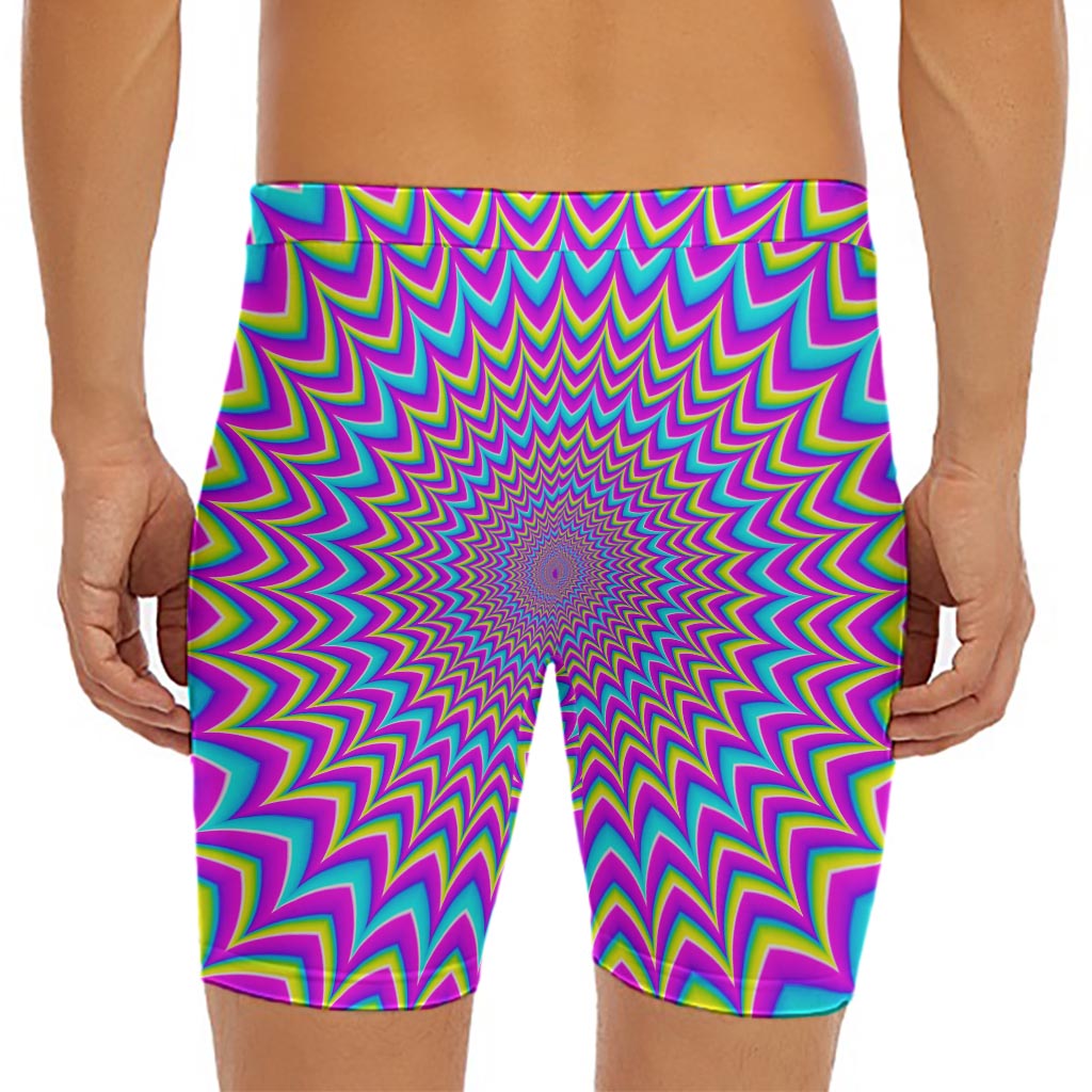 Dizzy Spiral Moving Optical Illusion Men's Long Boxer Briefs
