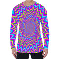 Dizzy Spiral Moving Optical Illusion Men's Long Sleeve T-Shirt