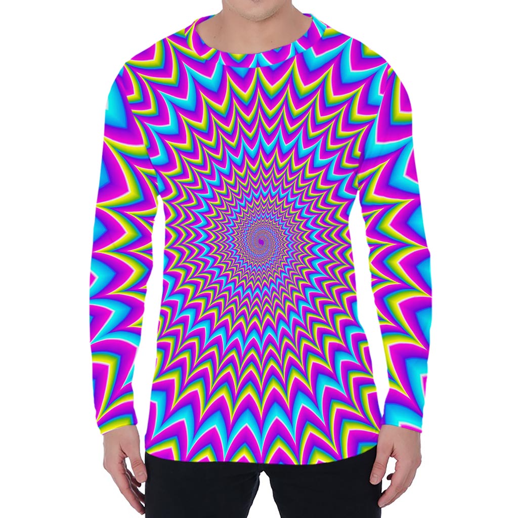 Dizzy Spiral Moving Optical Illusion Men's Long Sleeve T-Shirt