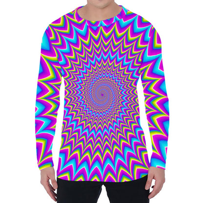 Dizzy Spiral Moving Optical Illusion Men's Long Sleeve T-Shirt