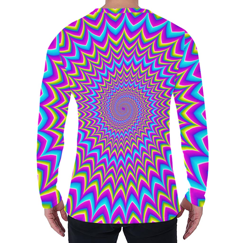 Dizzy Spiral Moving Optical Illusion Men's Long Sleeve T-Shirt