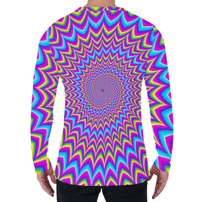 Dizzy Spiral Moving Optical Illusion Men's Long Sleeve T-Shirt