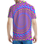 Dizzy Spiral Moving Optical Illusion Men's Polo Shirt