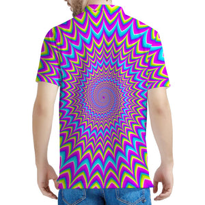 Dizzy Spiral Moving Optical Illusion Men's Polo Shirt