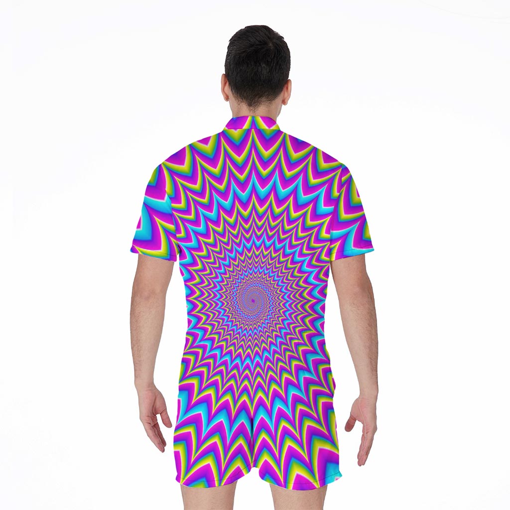 Dizzy Spiral Moving Optical Illusion Men's Rompers