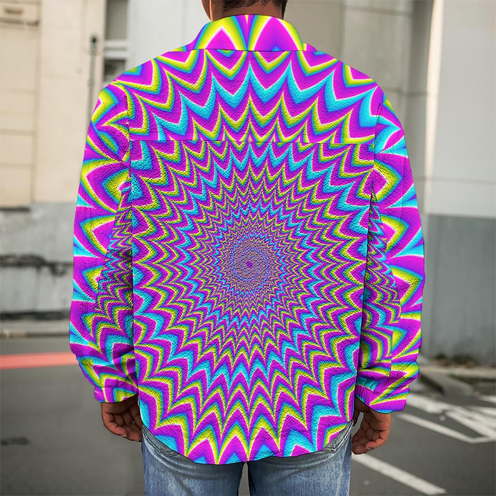 Dizzy Spiral Moving Optical Illusion Men's Shirt Jacket