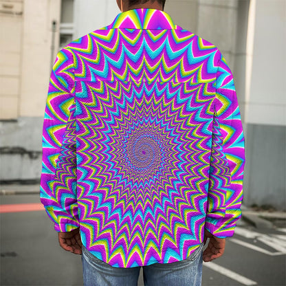 Dizzy Spiral Moving Optical Illusion Men's Shirt Jacket
