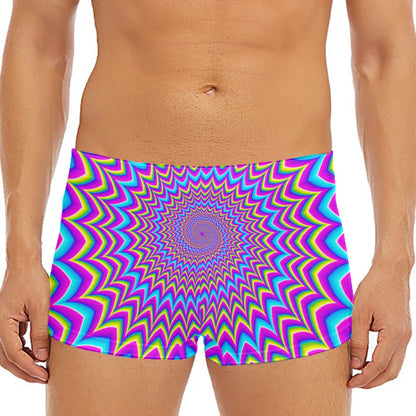 Dizzy Spiral Moving Optical Illusion Men's Short Boxer Briefs