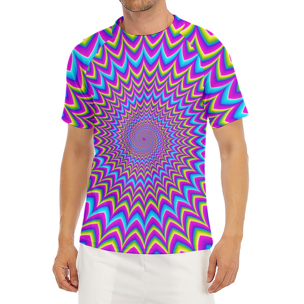 Dizzy Spiral Moving Optical Illusion Men's Short Sleeve Rash Guard
