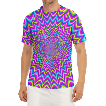 Dizzy Spiral Moving Optical Illusion Men's Short Sleeve Rash Guard