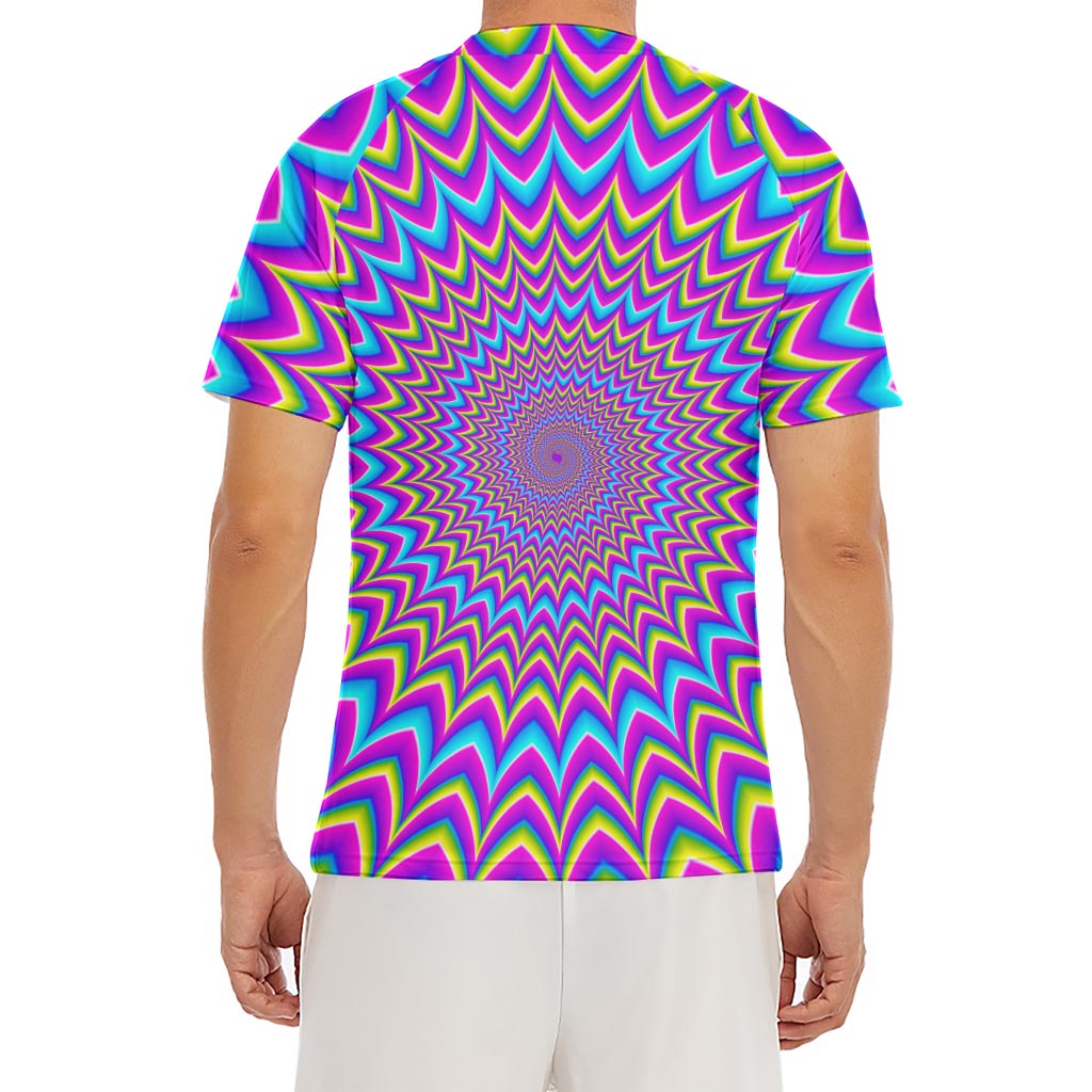 Dizzy Spiral Moving Optical Illusion Men's Short Sleeve Rash Guard