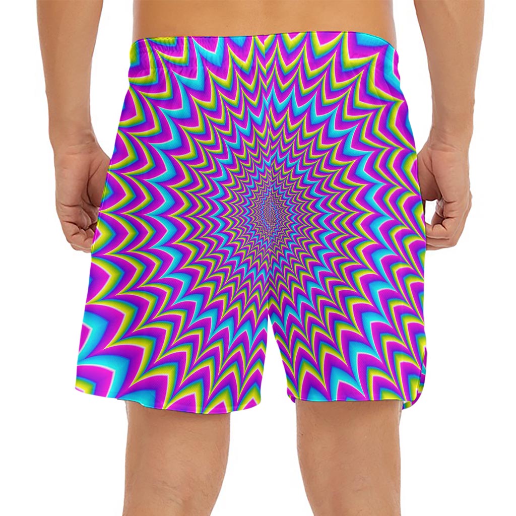Dizzy Spiral Moving Optical Illusion Men's Split Running Shorts