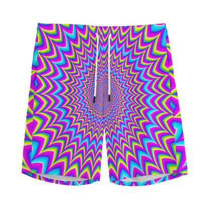 Dizzy Spiral Moving Optical Illusion Men's Sports Shorts