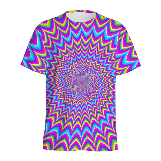 Dizzy Spiral Moving Optical Illusion Men's Sports T-Shirt