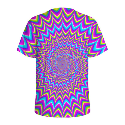 Dizzy Spiral Moving Optical Illusion Men's Sports T-Shirt