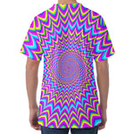 Dizzy Spiral Moving Optical Illusion Men's Velvet T-Shirt