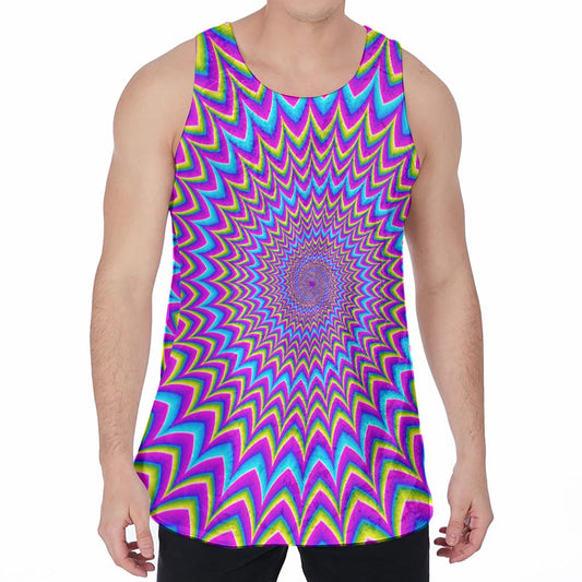Dizzy Spiral Moving Optical Illusion Men's Velvet Tank Top