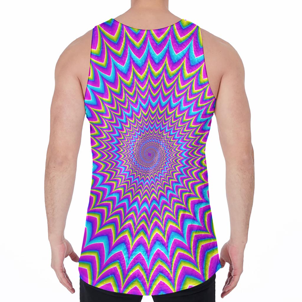 Dizzy Spiral Moving Optical Illusion Men's Velvet Tank Top