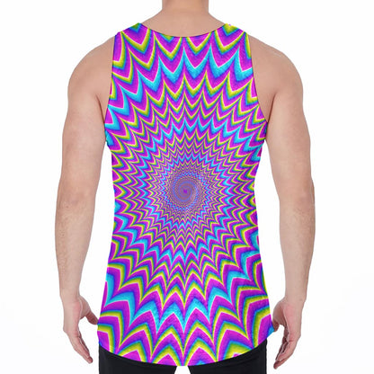 Dizzy Spiral Moving Optical Illusion Men's Velvet Tank Top