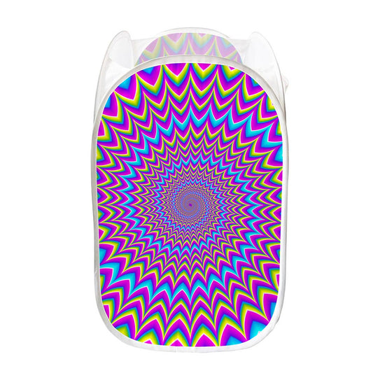 Dizzy Spiral Moving Optical Illusion Mesh Laundry Hamper