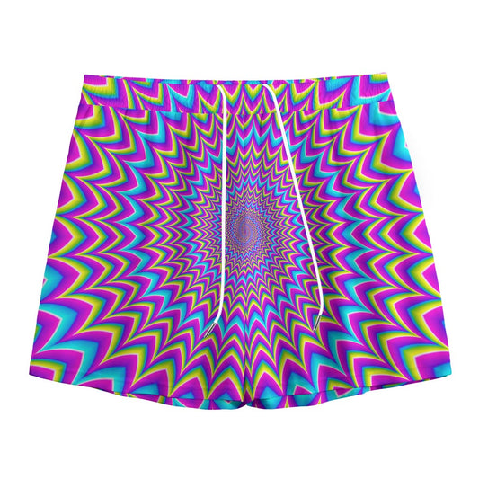 Dizzy Spiral Moving Optical Illusion Mesh Shorts