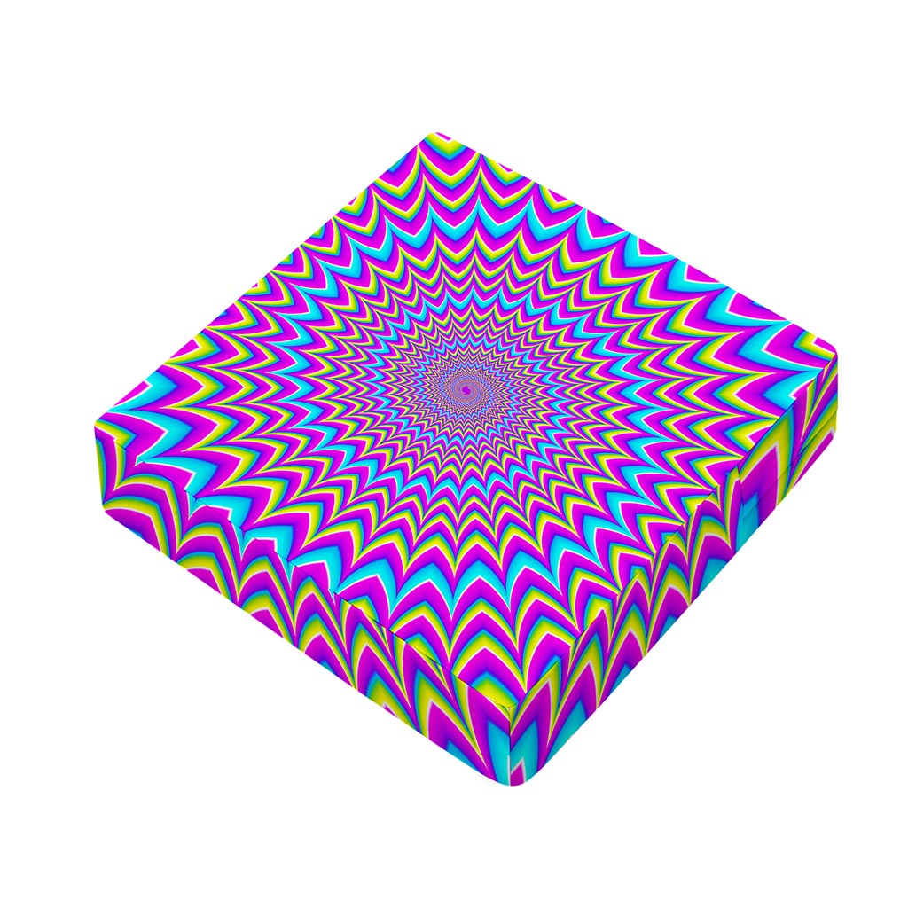 Dizzy Spiral Moving Optical Illusion Outdoor Seat Cushion Cover