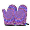 Dizzy Spiral Moving Optical Illusion Oven Mitts