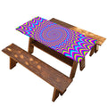 Dizzy Spiral Moving Optical Illusion Picnic Table Cover