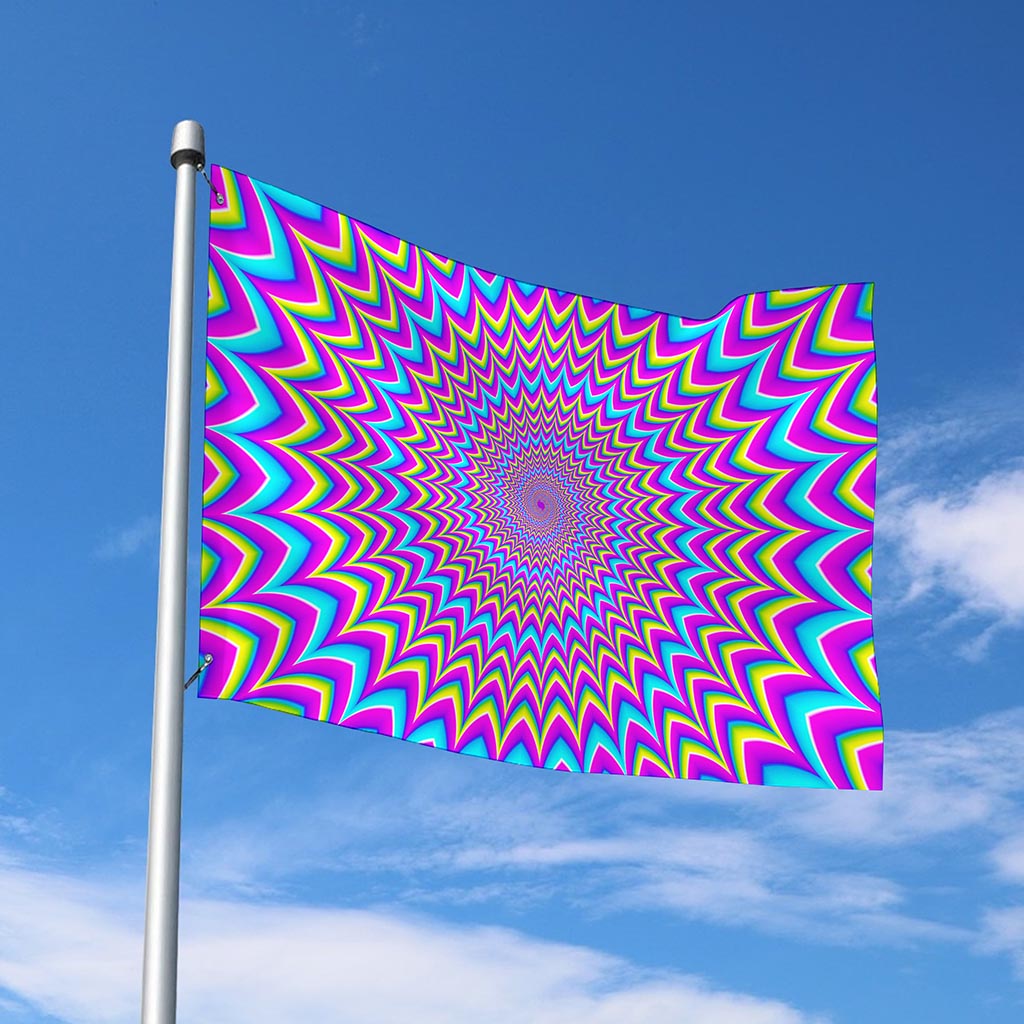 Dizzy Spiral Moving Optical Illusion Polyester Flag