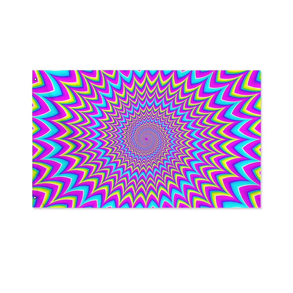 Dizzy Spiral Moving Optical Illusion Polyester Flag